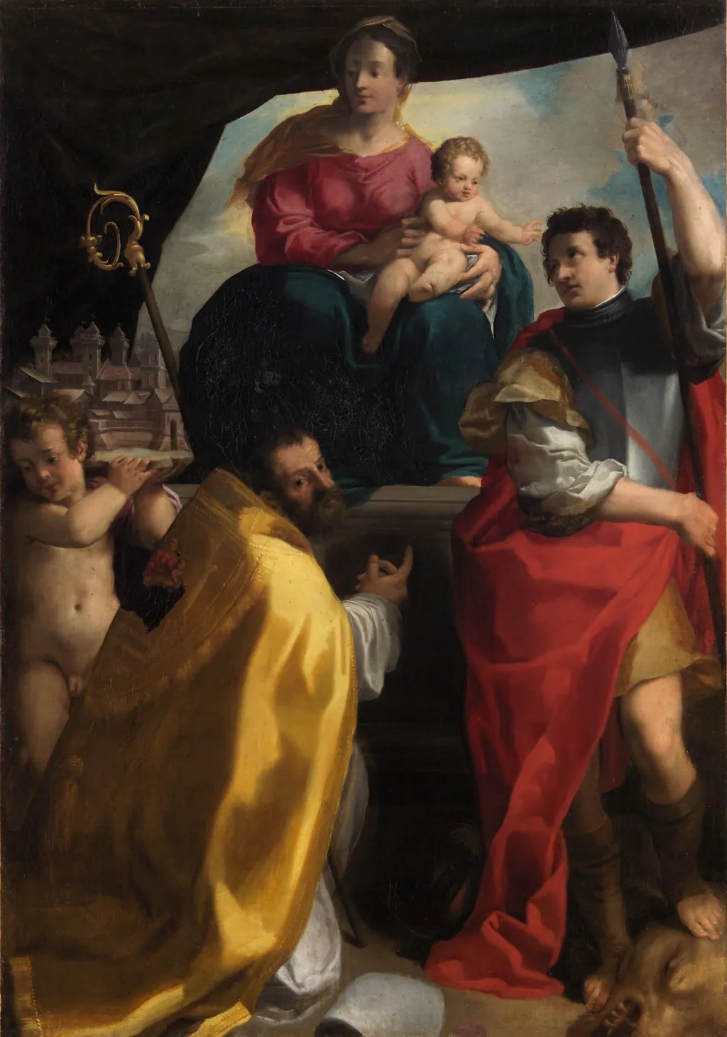 Maria mit dem Kind und den Hl. Maurelius und Georg, by Carlo Bononi, unspecified, 1610