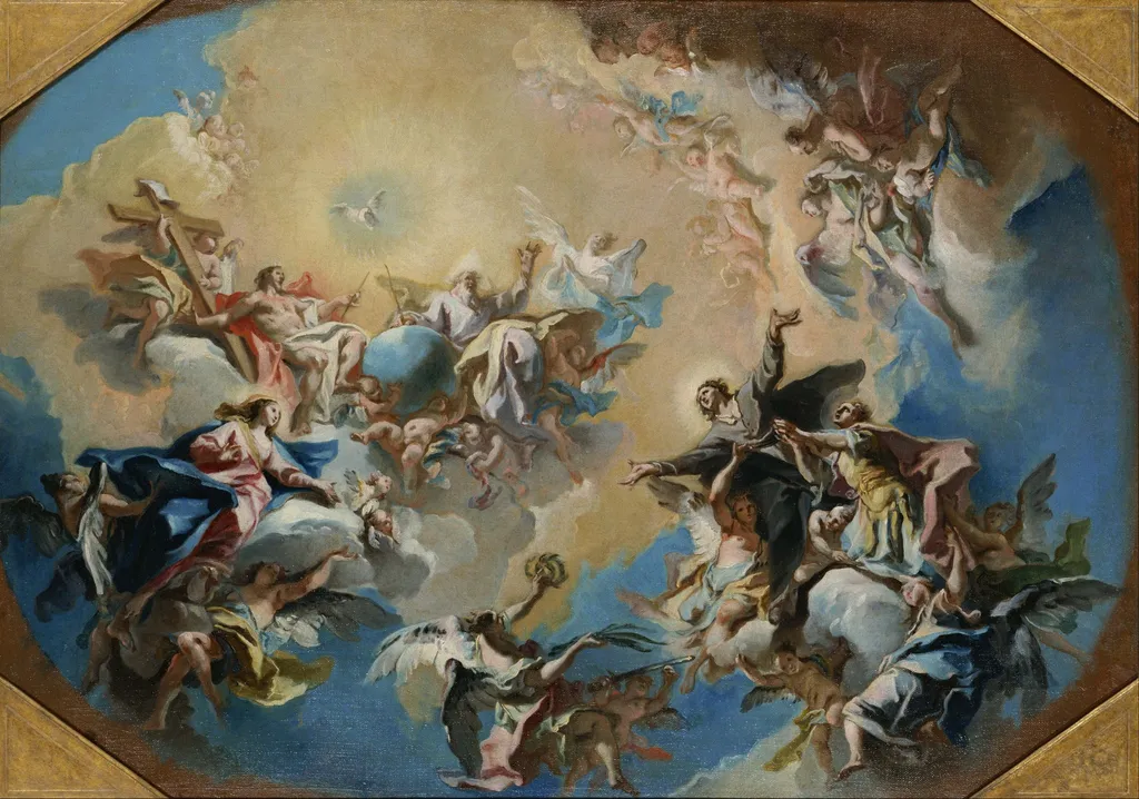 The Glorification of St. Felix and St. Adauctus, by Carlo Carlone, oil, 1759