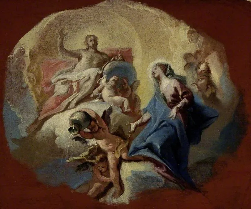 The Triumph of the Virgin, by Carlo Carlone, oil, 1736