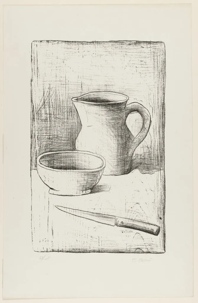 Untitled, by Carlo Carrà, ink, 1944