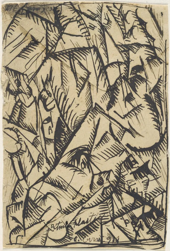 Untitled, by Carlo Carrà, ink, 1911