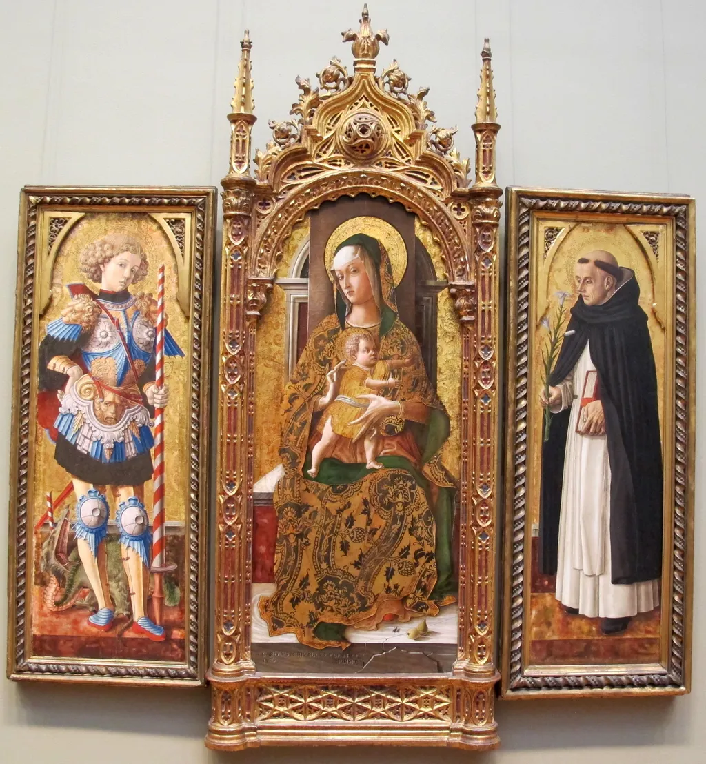 Madonna and Child Enthroned, by Carlo Crivelli, tempera, 1472
