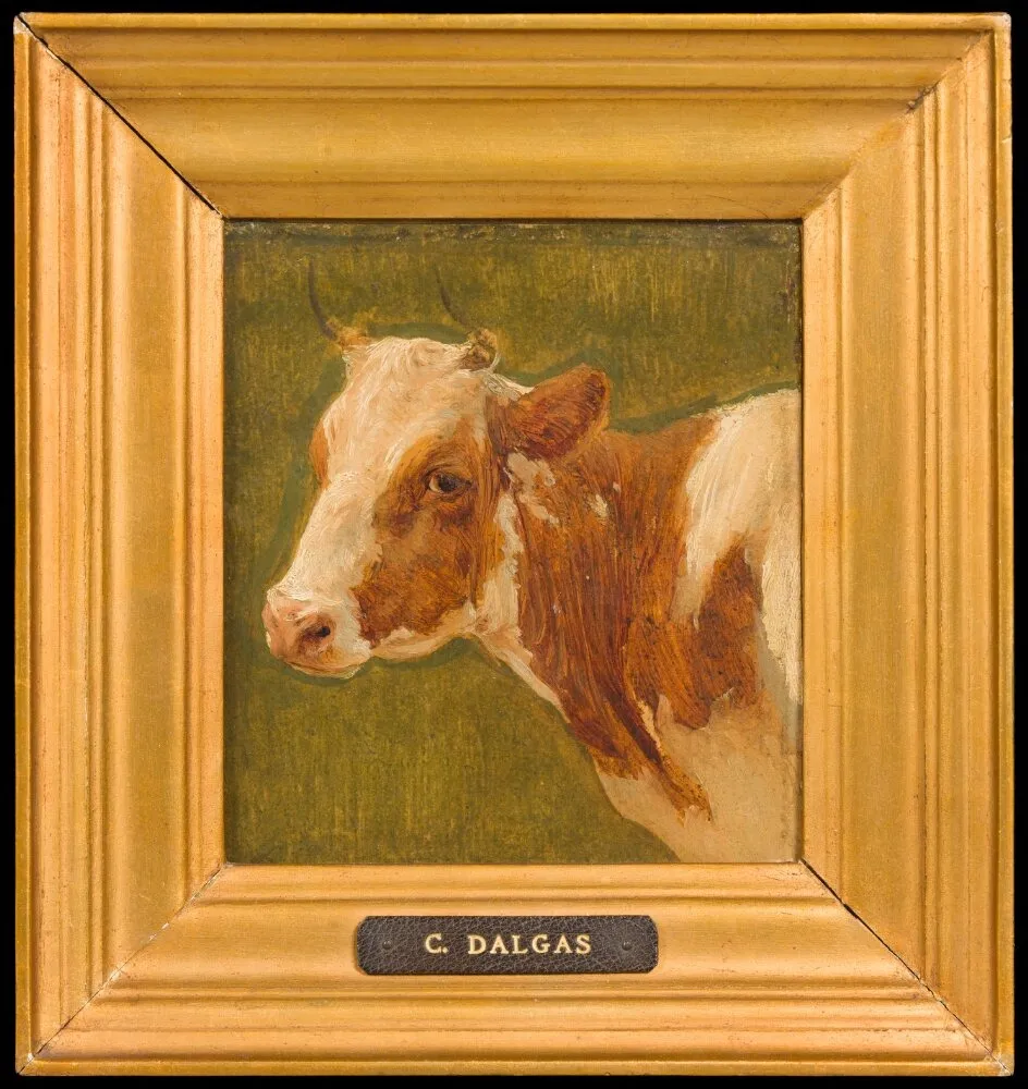 The Head of a Red Brushed Cow, by Carlo Dalgas, unspecified, 1844