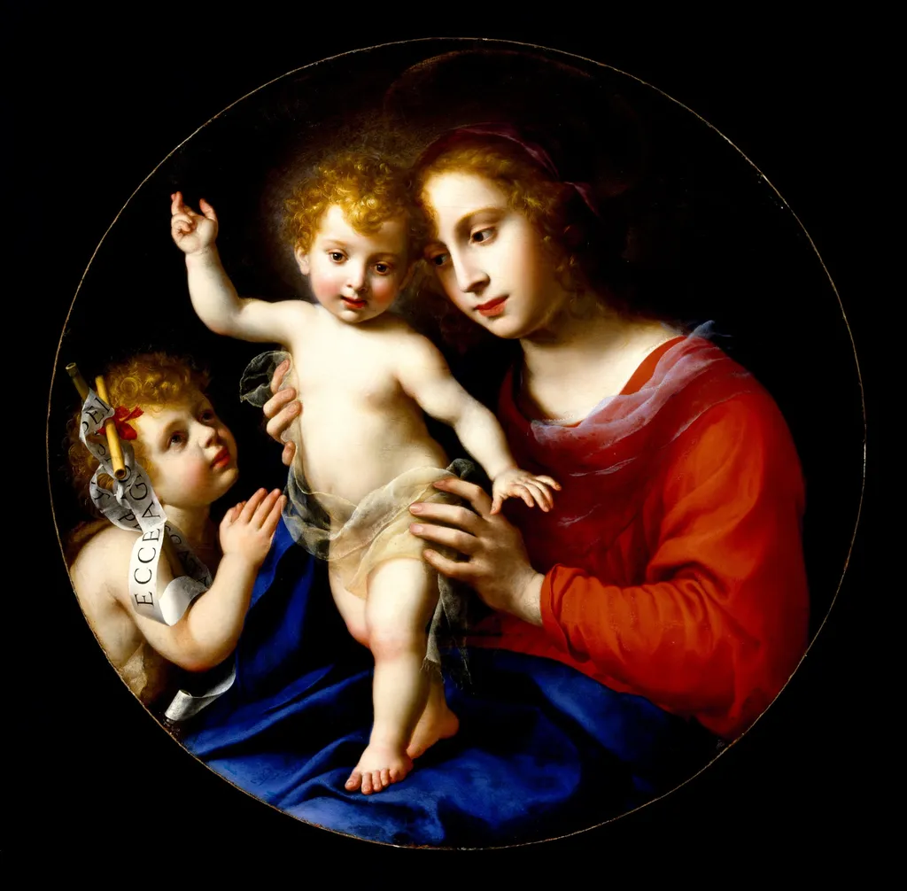 Virgin and Child with the Infant Saint John the Baptist, by Carlo Dolci, unspecified, 1661