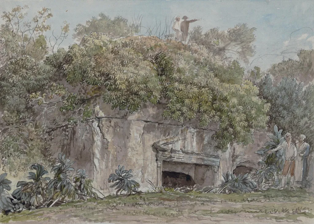 Ruins near Castel Gandolfo, by Carlo Labruzzi, watercolor, 1796
