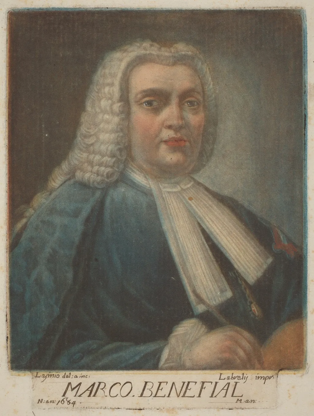 Marco Benefial, by Carlo Lasinio, ink, 1789