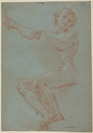 A Seated Man Holding a Tablet, by Carlo Maratta