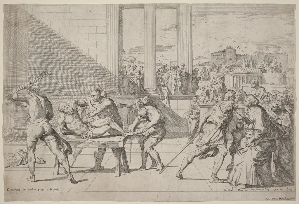 Martyrdom of Saint Andrew, by Carlo Maratta, ink, 1669