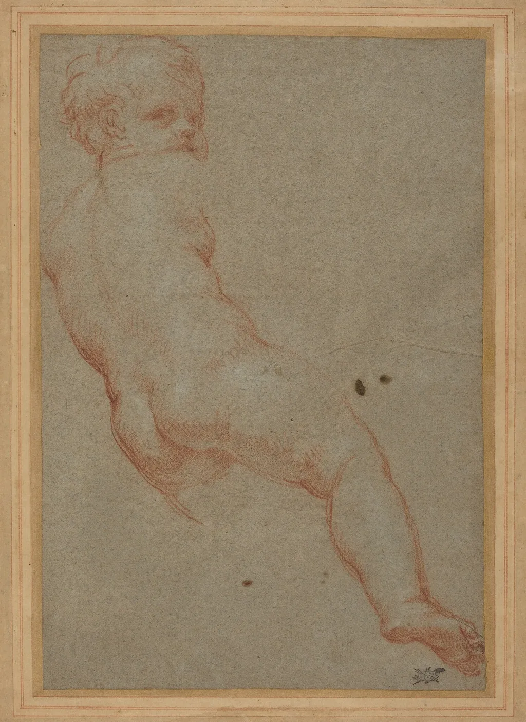 Study of a Young Boy, by Carlo Maratta, chalk, 1669