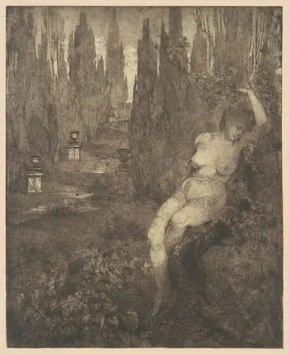 Donna ignuda addormentata nel parco [Naked Woman Asleep in the Park], by Carlo Paolo Agazzi