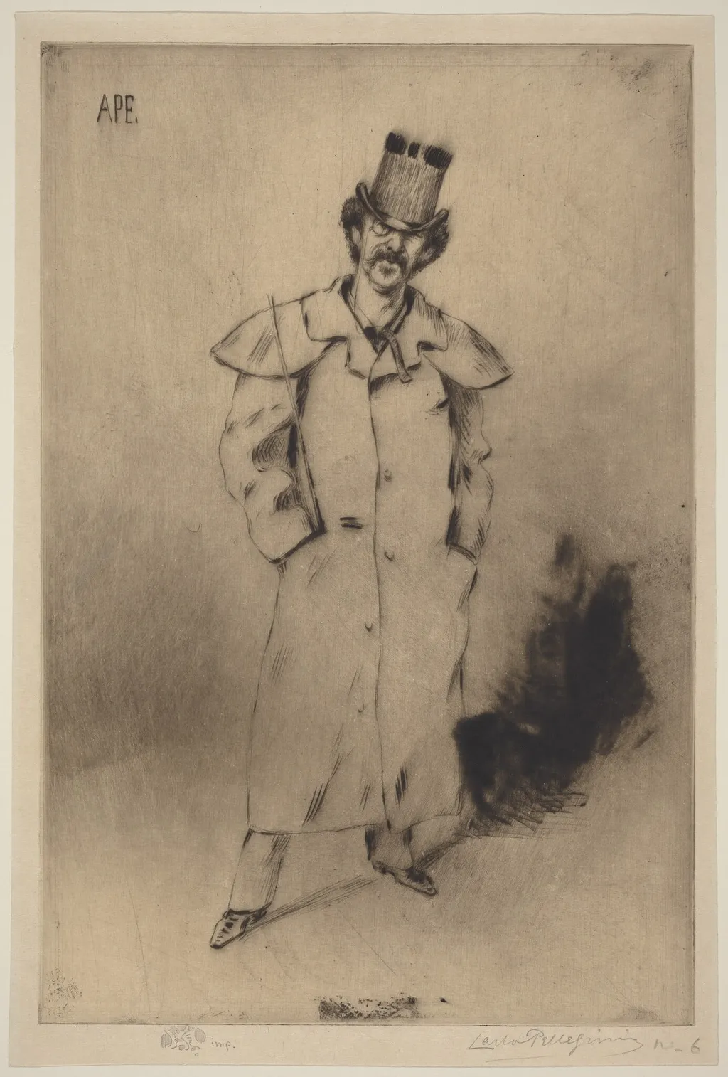 Whistler, by Carlo Pellegrini, ink, 1864