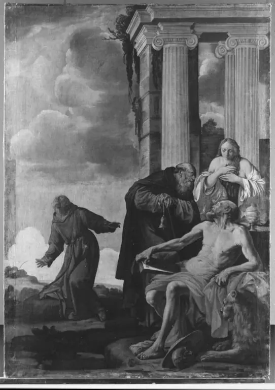 Die hll. Hieronymus, Maria Magdalena, Antonius und Franziskus (Kopie nach)