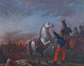 Carga de caballería del Ejército Federal, by Carlos Morel, oil, 1830