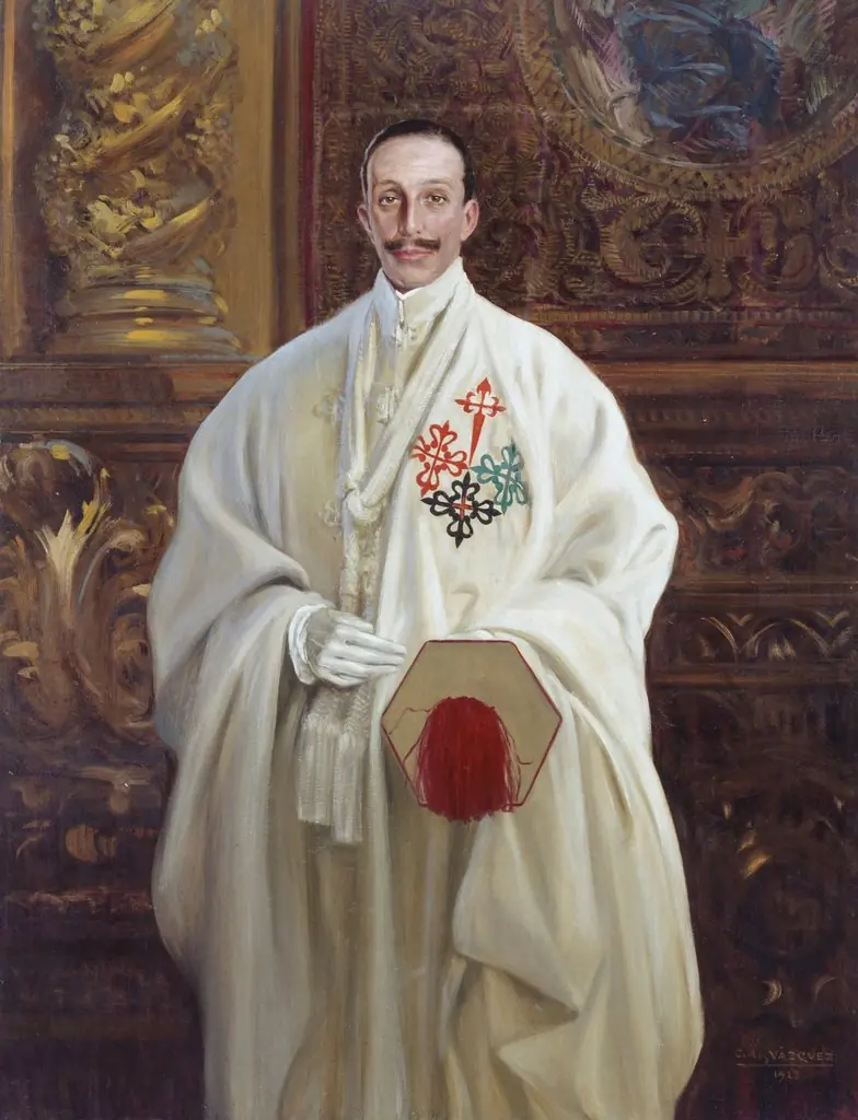 Alfonso XIII con hábito de maestre de las órdenes militares, by Carlos Vázquez Úbeda