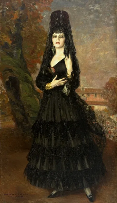 Raquel Meller performing El Relicário"", by Carlos Vázquez Úbeda, oil, 1916