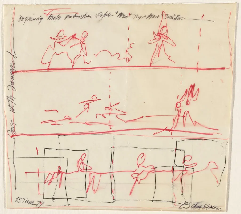 Untitled, by Carolee Schneemann, graphite, 1977
