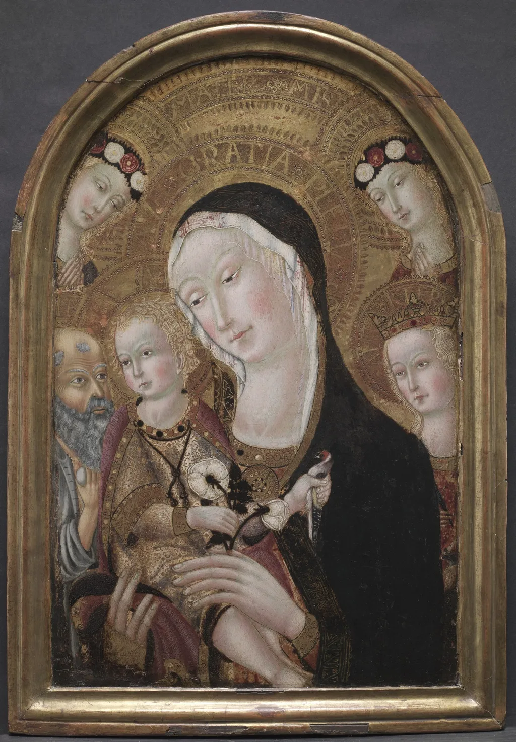 Virgin and Child with Saint Jerome and Saint Catherine of Alexandria, by Carolino da Viterbo, unspecified, 1450