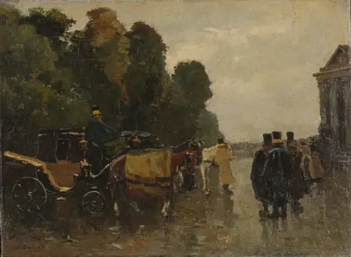 Carriages and Waiting Coachmen