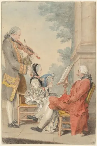 Monsieur and Madame Blizet with Monsieur Le Roy the Actor, by Carrogis, Louis de, called Carmontelle