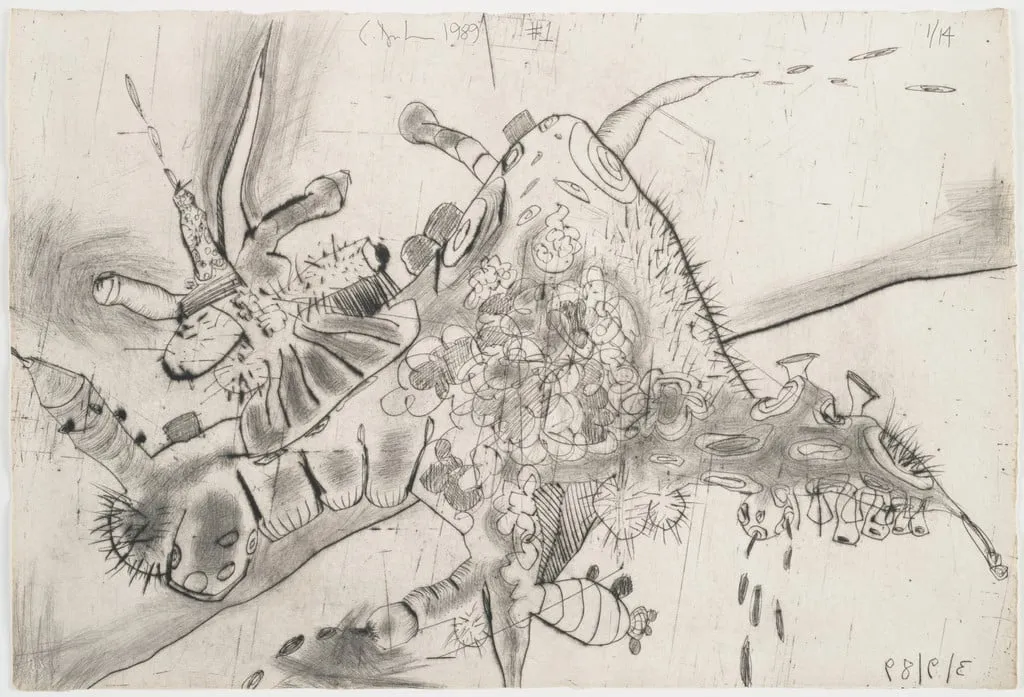 Untitled, by Carroll Dunham, ink, 1989
