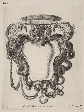 Cartouche Flanked by Dragons