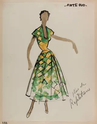 Aztèque, by Carven, 1952