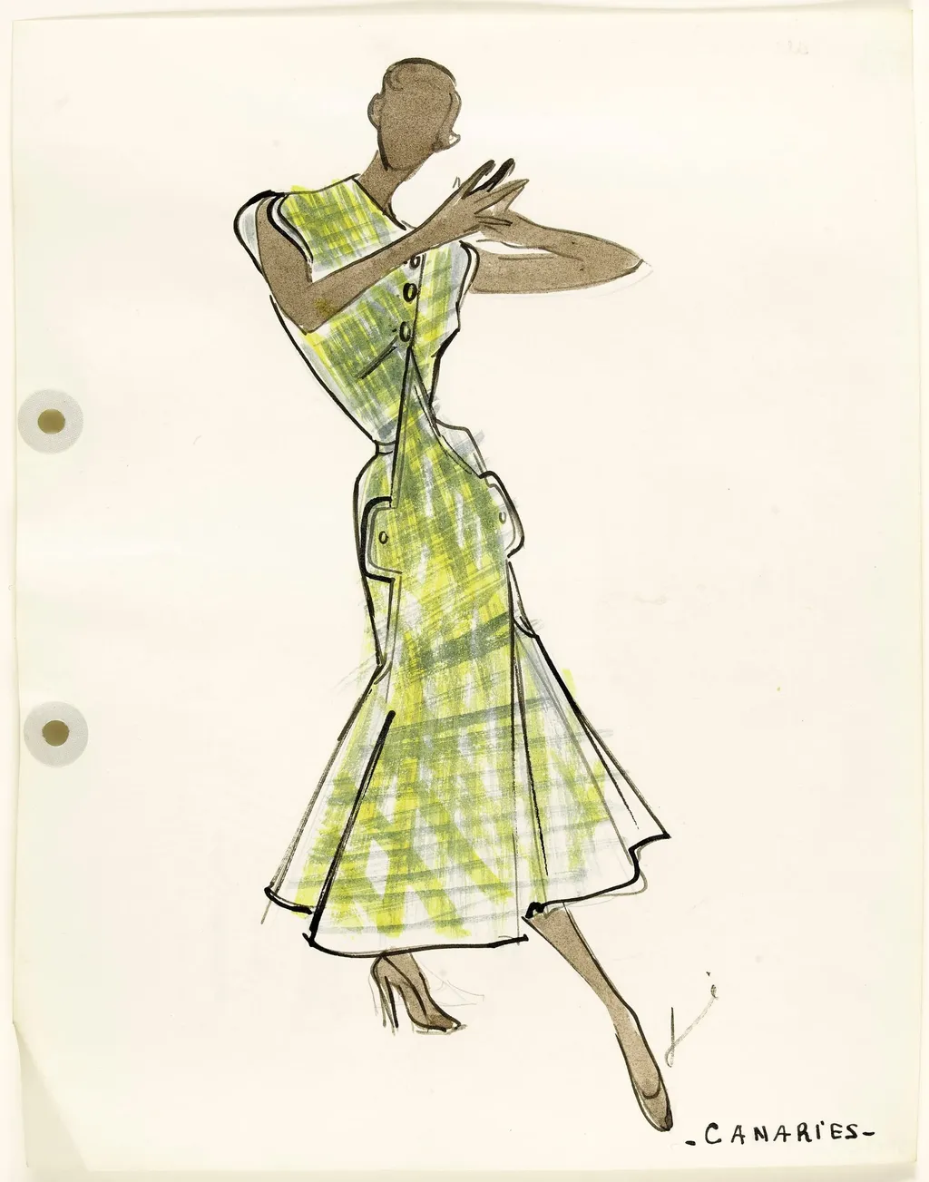 'Canaries', by Carven, 1951
