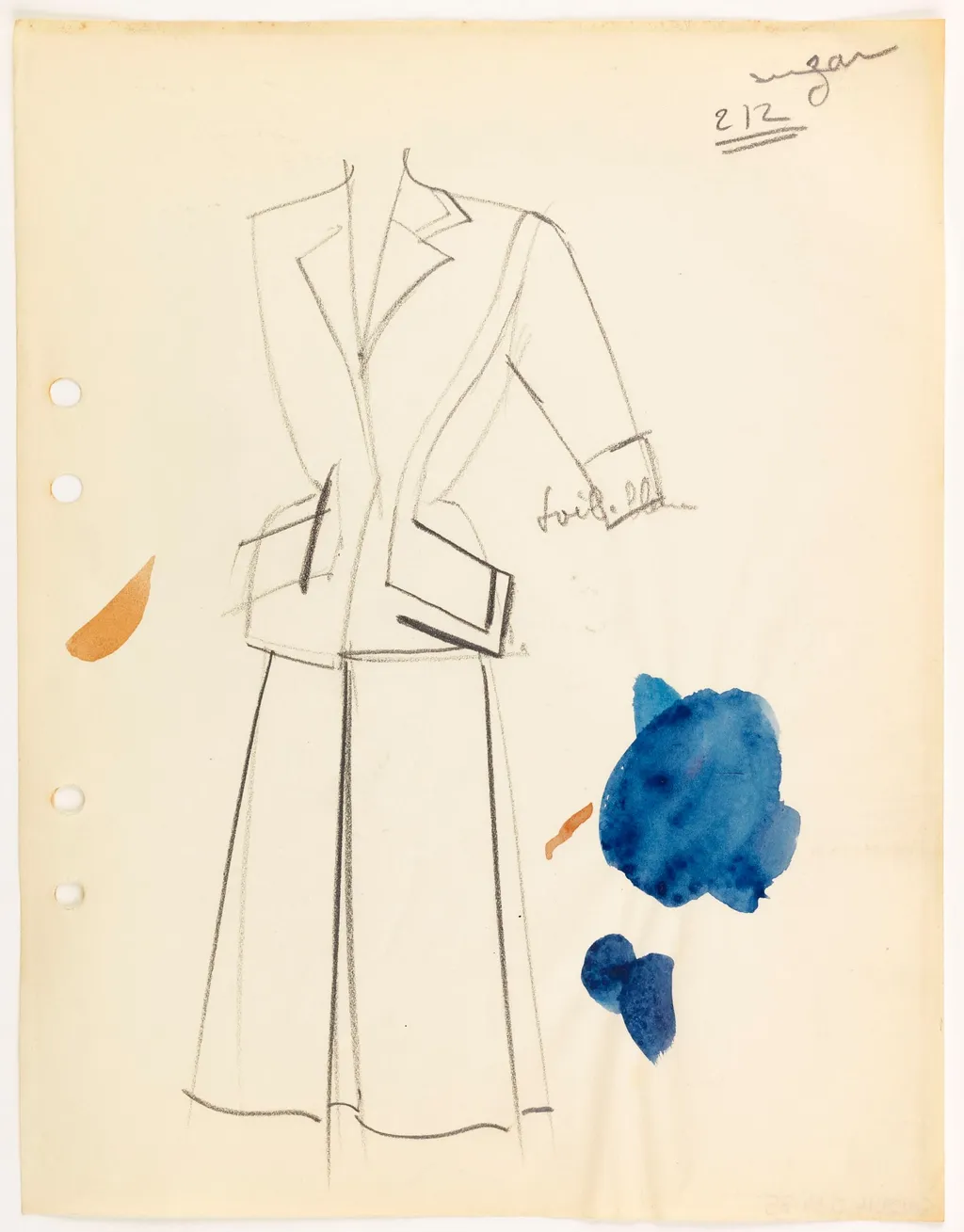Croquis d'un modèle Carven du Printemps 1953, by Carven, 1953