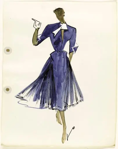 Dessin de collection de l'été 1951, by Carven