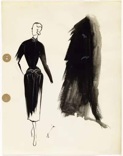 Dessin de collection de l'hiver 1949-1950, by Carven