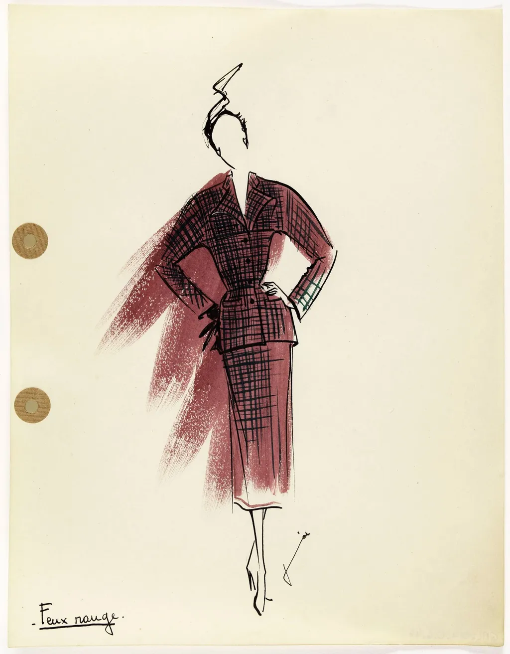 'Feux rouge', by Carven, 1949
