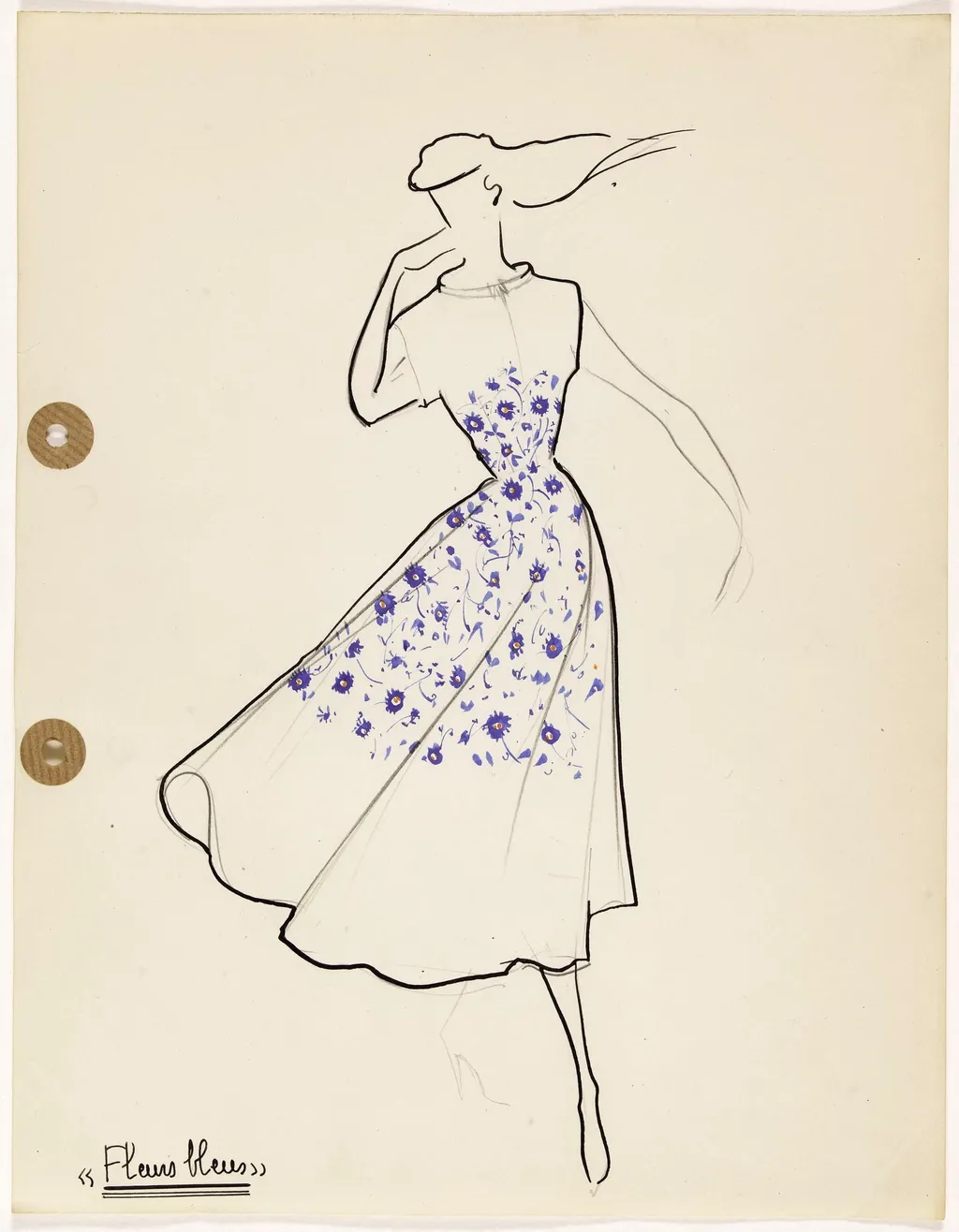 'Fleurs bleues', by Carven, 1949
