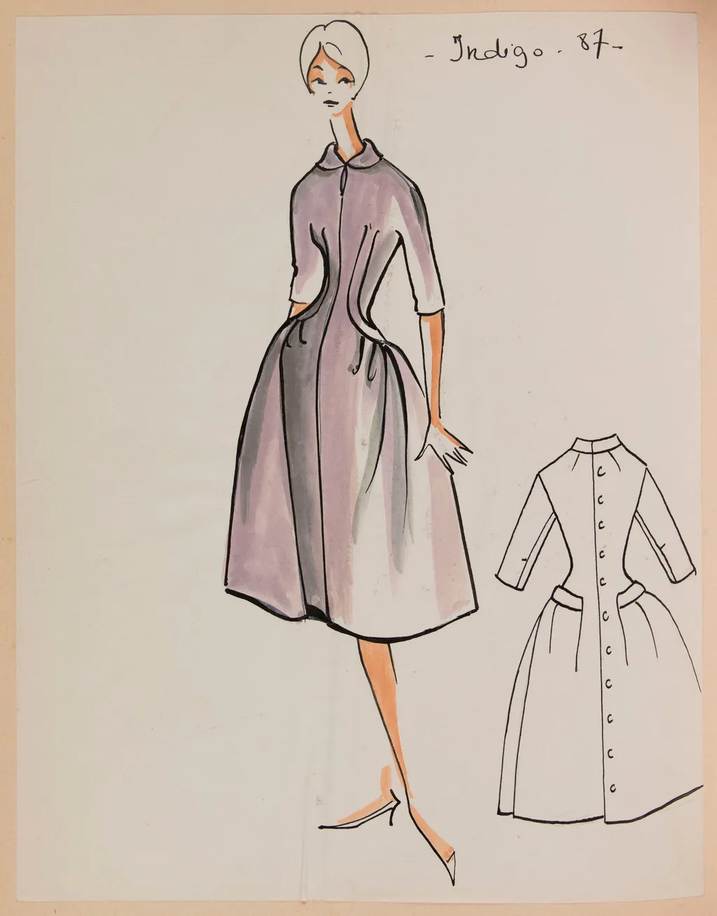 Indigo, by Carven, 1958