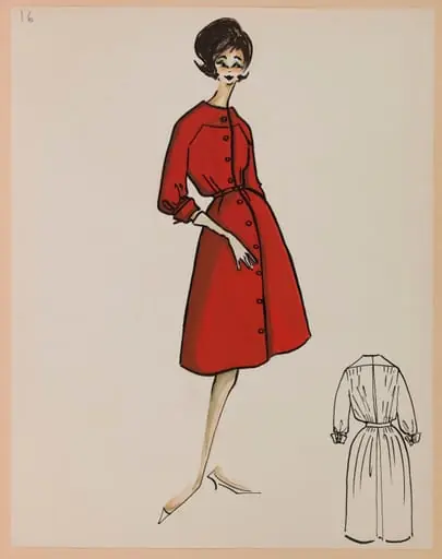 Manteau cintré à boutonnage vermillon, by Carven