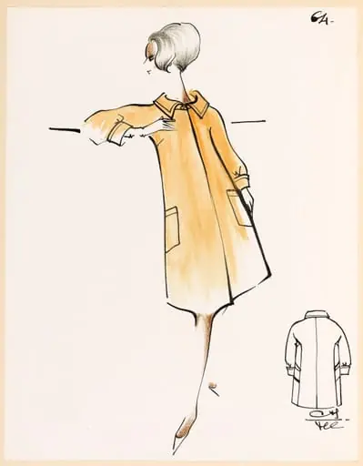 Manteau évasé sable à deux grandes poches et resserré aux poignets, by Carven