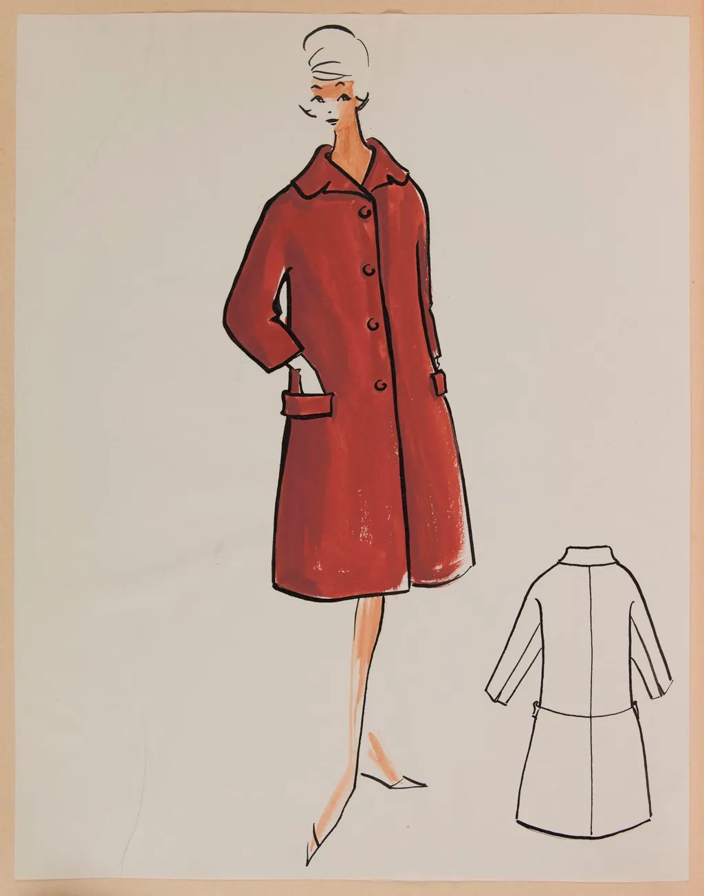 Manteau grenat, by Carven, 1959