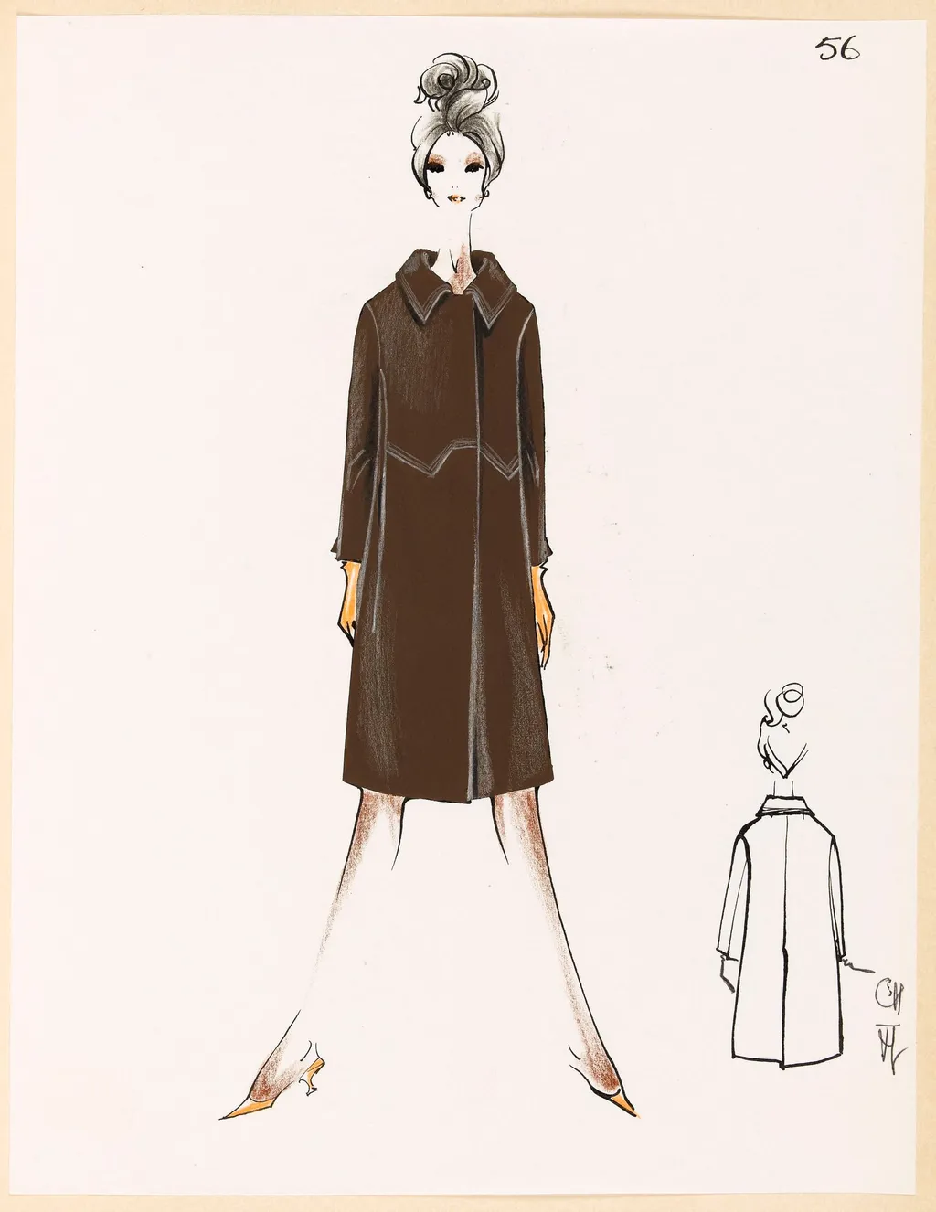 Manteau marron, by Carven, 1967