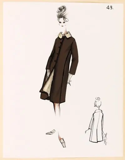 Manteau marron à doublure et col blanc, by Carven