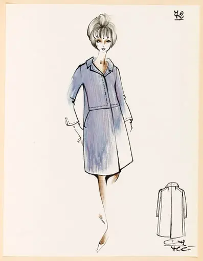 Manteau parme rehaussé de surpiqûres, by Carven