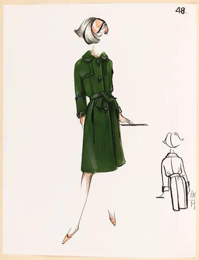 Manteau vert bouteille noué à la taille, by Carven