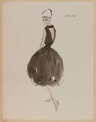 Orange, by Carven, 1956