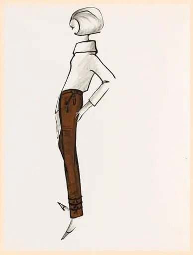 Pantalon marron avec applications sur le bas de la jambe