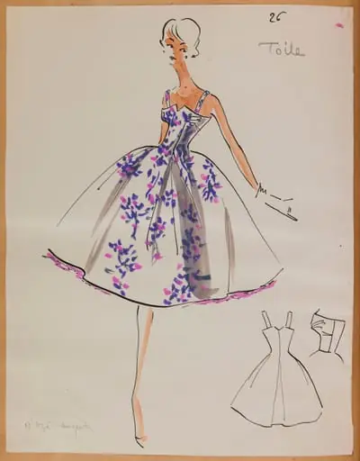 Robe à bretelles à motif rose et violet, by Carven