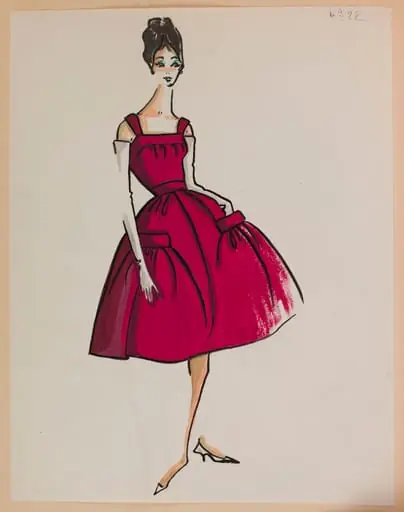 Robe à bretelles fuchsia avec deux grandes poches sur la jupe, by Carven