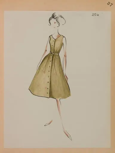 Robe à bretelles kaki clair à motif de soleil boutonnée de haut en bas avec fine ceinture