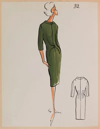 Robe ajustée vert bouteille, by Carven