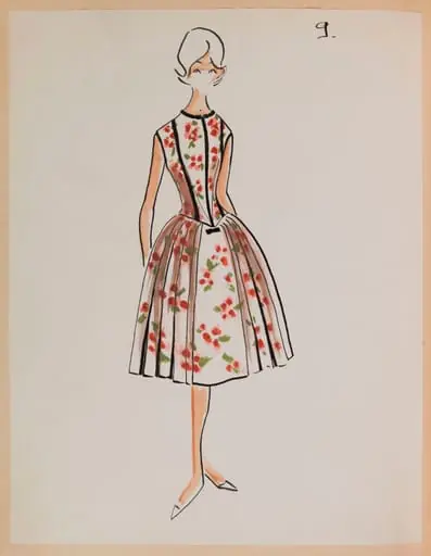 Robe blanche à motif floral, by Carven