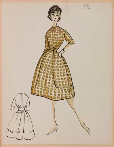 Robe cintrée à motif de croix marron, by Carven