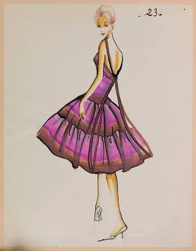 Robe dos nu violette à jupe à volants, by Carven