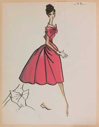 Robe rose à gros noeud sur la poitrine, by Carven